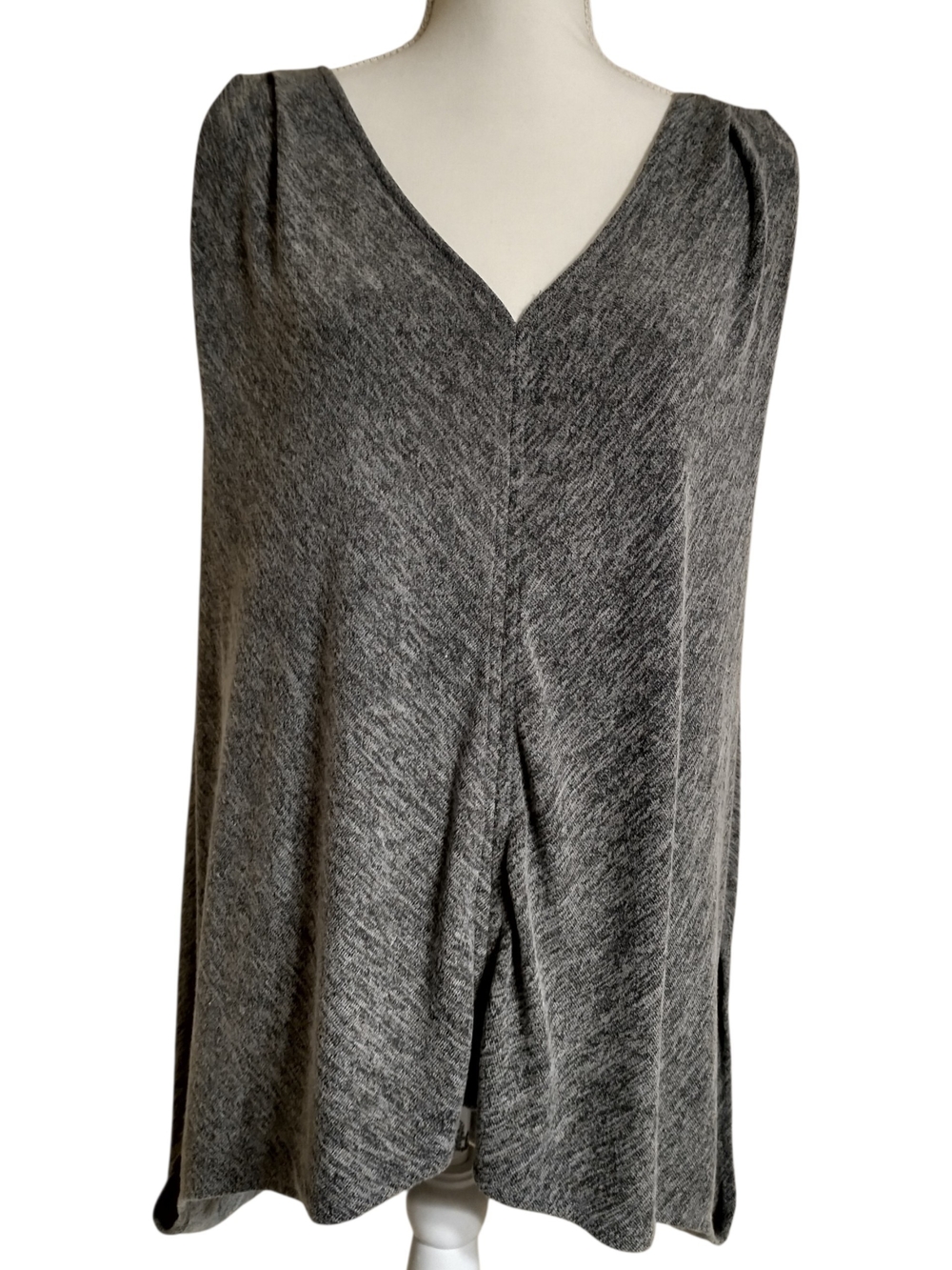 Gray Draped Sleeveless Tunic